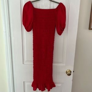 Lady Black Tie Red Dress